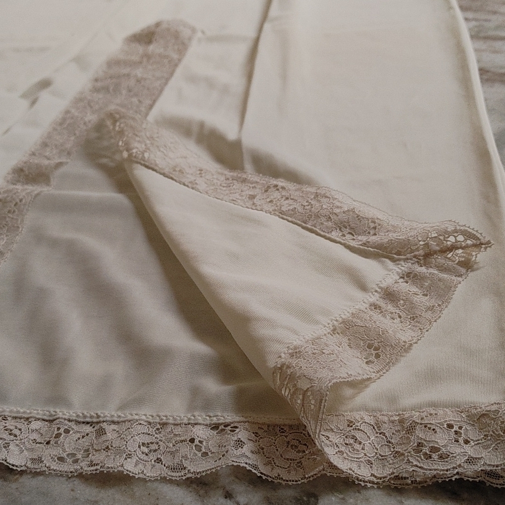 Vintage Long Straight Half Slip with Slit - Picture 1 of 7